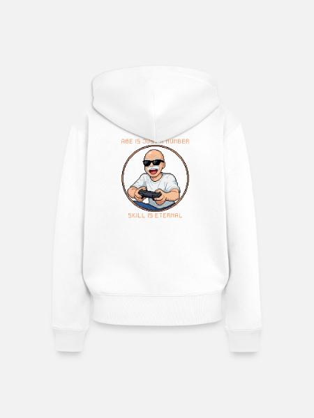 Alter Gamer - Frauen Premium Bio Zip Hoodie - Weiß