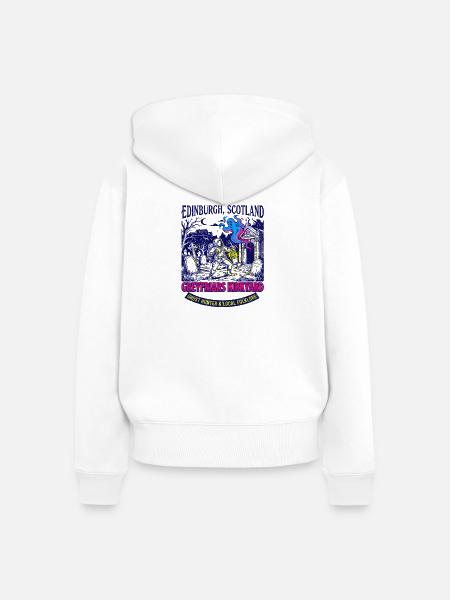 Scotland Edinburgh Ghost Hunter Greyfriars - Frauen Premium Bio Zip Hoodie - Weiß