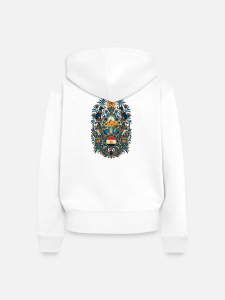 Ägypten | Pyramiden, Horus & Nil - Frauen Premium Bio Zip Hoodie - Weiß