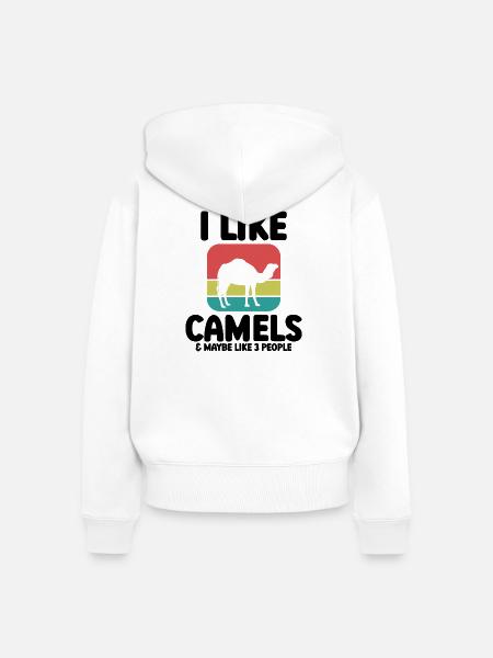 Kamel Fan Humor - Frauen Premium Bio Zip Hoodie - Weiß