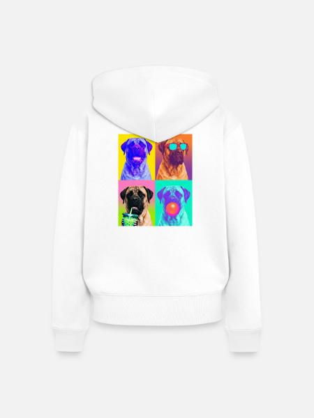 Hunde Mastiff Hund - Frauen Premium Bio Zip Hoodie - Weiß