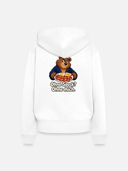 Frühstück mit Speck - Frauen Premium Bio Zip Hoodie - Weiß