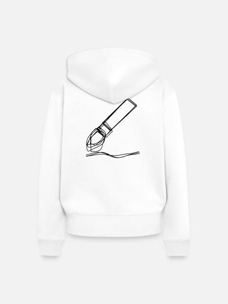 Pinsel handgezeichnet - Frauen Premium Bio Zip Hoodie - Weiß