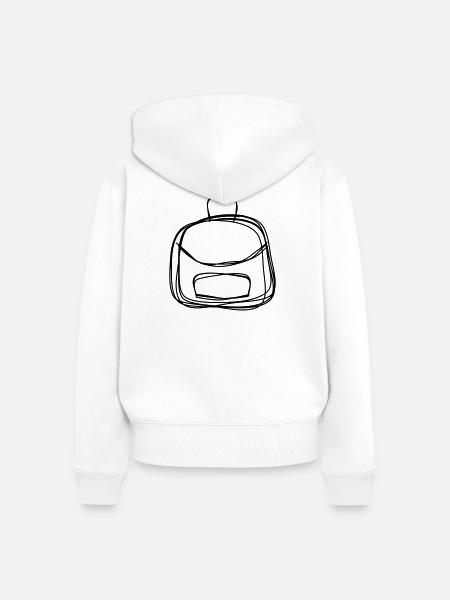 Rucksack handgezeichnet - Frauen Premium Bio Zip Hoodie - Weiß
