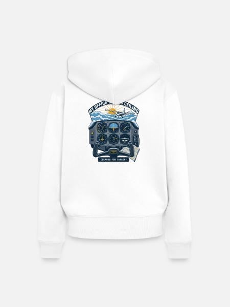Cockpit Stil Shirt Büro Ohne Decke - Frauen Premium Bio Zip Hoodie - Weiß