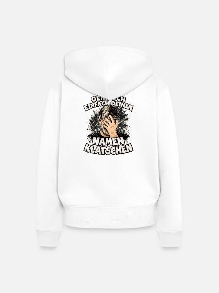 Namen Klatschen Facepalm - Frauen Premium Bio Zip Hoodie - Weiß