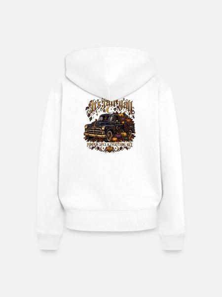 Es fällt himmlischer Lastwagen - Frauen Premium Bio Zip Hoodie - Weiß