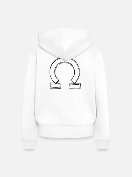 Griechischer Buchstabe Omega handgezeichnet - Frauen Premium Bio Zip Hoodie - Weiß