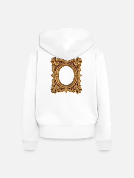 Goldener Bilderrahmen - Frauen Premium Bio Zip Hoodie - Weiß