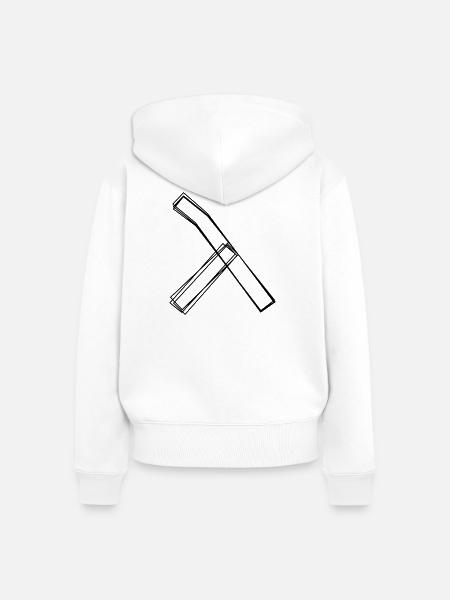 Griechischer Buchstabe Lambda handgezeichnet - Frauen Premium Bio Zip Hoodie - Weiß