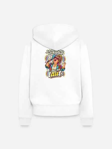 Schlagerfan Schlagerparty Mitsingen Festival - Frauen Premium Bio Zip Hoodie - Weiß