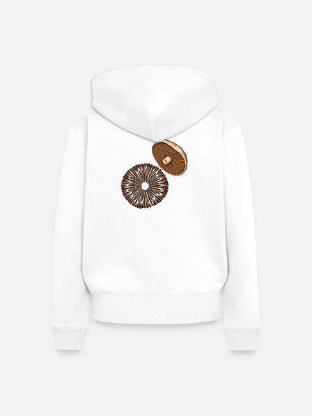 Pilzkiemen und Sporenabdruck - Frauen Premium Bio Zip Hoodie - Weiß