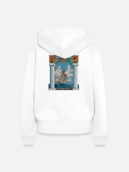 Segelkunst - Frauen Premium Bio Zip Hoodie - Weiß