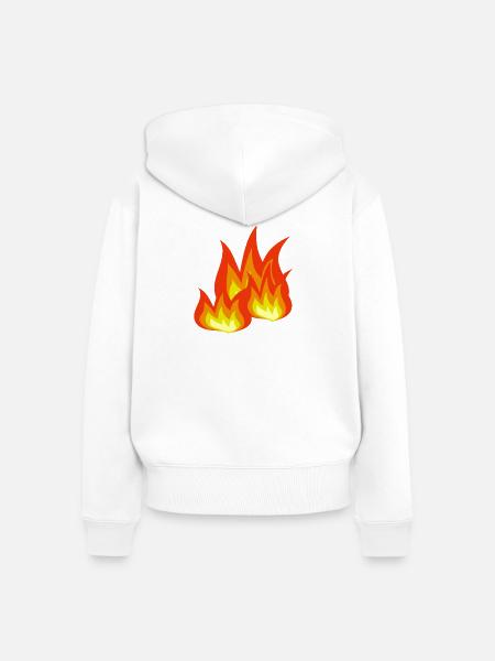 Flammen-Explosion Design - Frauen Premium Bio Zip Hoodie - Weiß