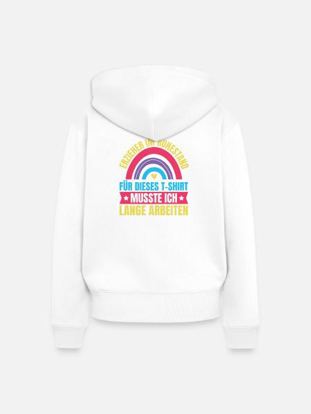 Erzieherin Im Ruhestand Kindergärtnerin - Frauen Premium Bio Zip Hoodie - Weiß