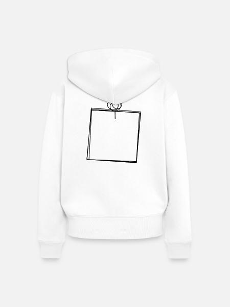 Pinnwandzettel handgezeichnet - Frauen Premium Bio Zip Hoodie - Weiß