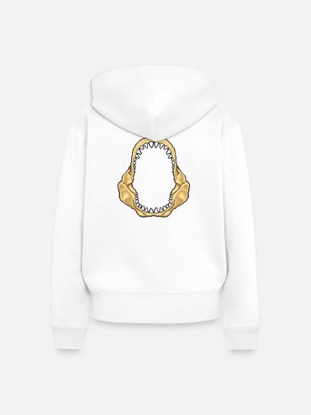 Hai-Kiefer - Frauen Premium Bio Zip Hoodie - Weiß