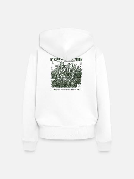 Myzel verbindet alles - Frauen Premium Bio Zip Hoodie - Weiß