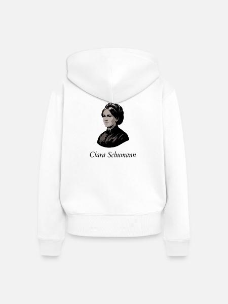 Clara Schumann - Deutsche Komponistin Pianistin - Frauen Premium Bio Zip Hoodie - Weiß