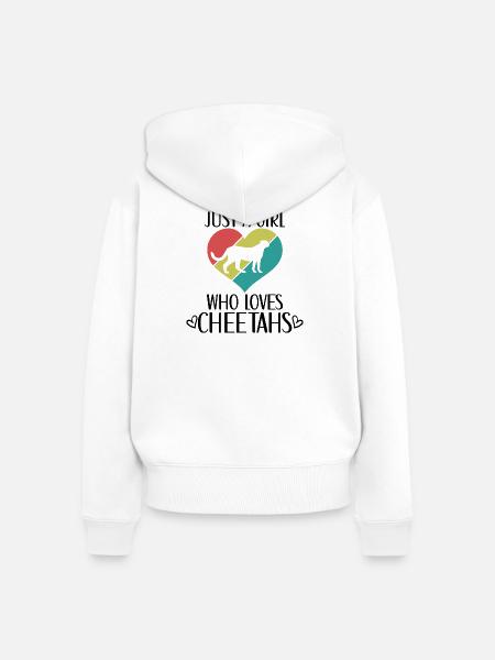 Gepard Spruch Retro - Frauen Premium Bio Zip Hoodie - Weiß
