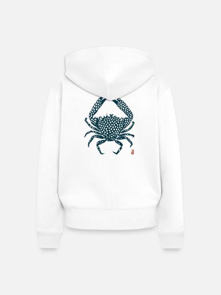 Krabbe Ozean & Meereswelt - Frauen Premium Bio Zip Hoodie - Weiß