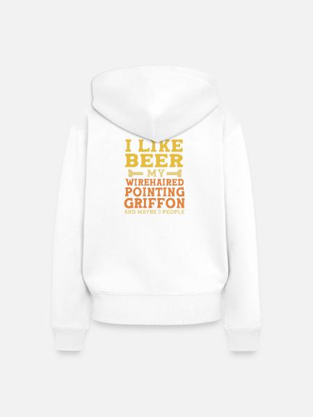 Griffon - Frauen Premium Bio Zip Hoodie - Weiß