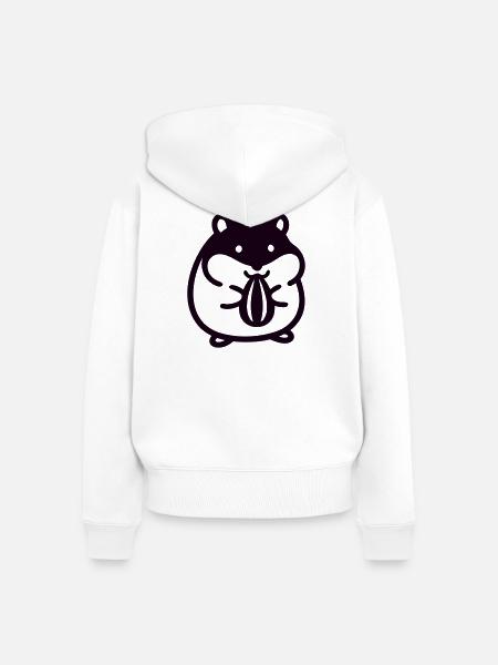 Suesser Hamster Icon - Frauen Premium Bio Zip Hoodie - Weiß