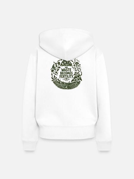 Abfall wird zur Fruchtbarkeit - Frauen Premium Bio Zip Hoodie - Weiß