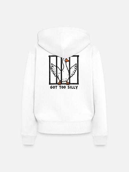 Alberne Gans - Frauen Premium Bio Zip Hoodie - Weiß