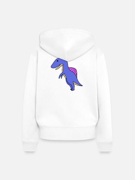 Dino Dinosaurier - Frauen Premium Bio Zip Hoodie - Weiß