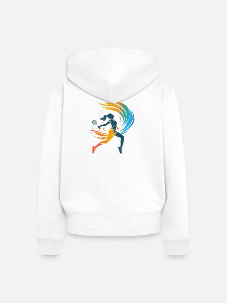 Badmintonspielerin - Frauen Premium Bio Zip Hoodie - Weiß