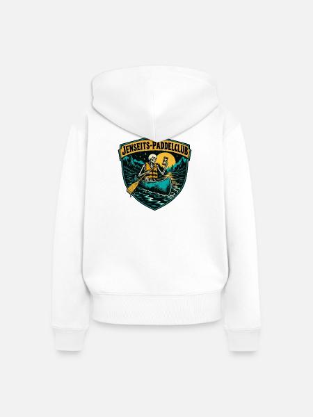 Jenseits-Paddelclub - Frauen Premium Bio Zip Hoodie - Weiß