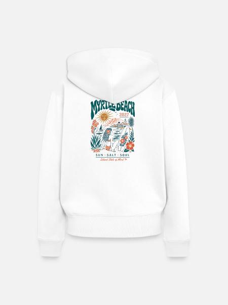 Myrtle Beach Retro Strand 2027 - Frauen Premium Bio Zip Hoodie - Weiß