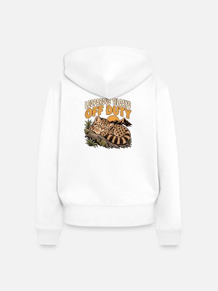 Leopardus Tilcayo Außer Dienst Schlafende - Frauen Premium Bio Zip Hoodie - Weiß