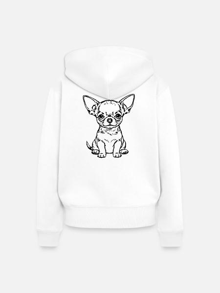 Chihuahua Geschenk Hundeliebhaber - Frauen Premium Bio Zip Hoodie - Weiß