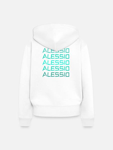 Alessio - Frauen Premium Bio Zip Hoodie - Weiß