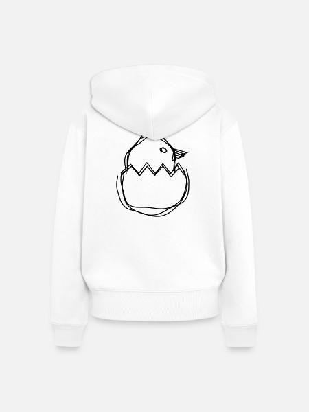 Osterküken handgezeichnet - Frauen Premium Bio Zip Hoodie - Weiß