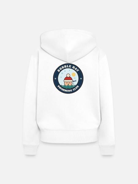 Bobble Hat Schwimmclub, Winter-Wildschwimmen - Frauen Premium Bio Zip Hoodie - Weiß