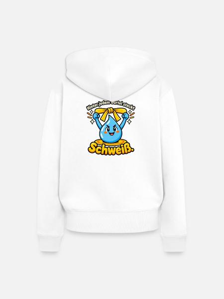 Kampfsport Gürtelprüfung Schweiß Disziplin - Frauen Premium Bio Zip Hoodie - Weiß