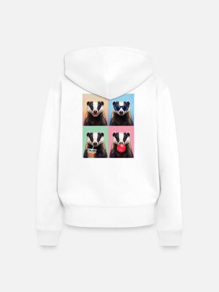 Dachse Dachs - Frauen Premium Bio Zip Hoodie - Weiß