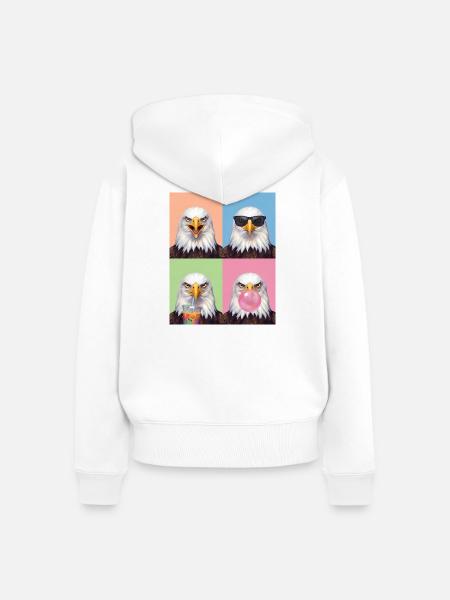 Eagle Adler - Frauen Premium Bio Zip Hoodie - Weiß