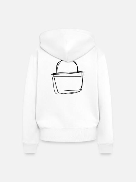Osterkorb handgezeichnet - Frauen Premium Bio Zip Hoodie - Weiß