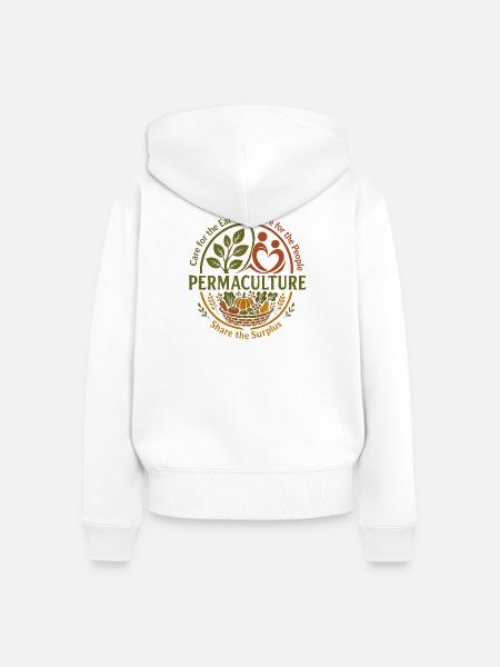 Permakultur-Ernteethik - Frauen Premium Bio Zip Hoodie - Weiß