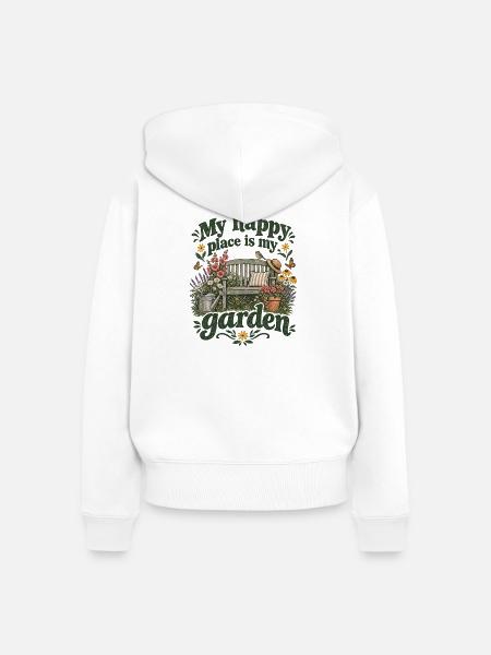 Gartenruhe: Garten Lover Geschenkidee - Frauen Premium Bio Zip Hoodie - Weiß