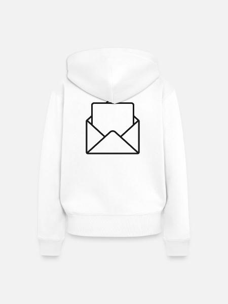 Offenes Buchstabenzeilen-Symbol - Frauen Premium Bio Zip Hoodie - Weiß
