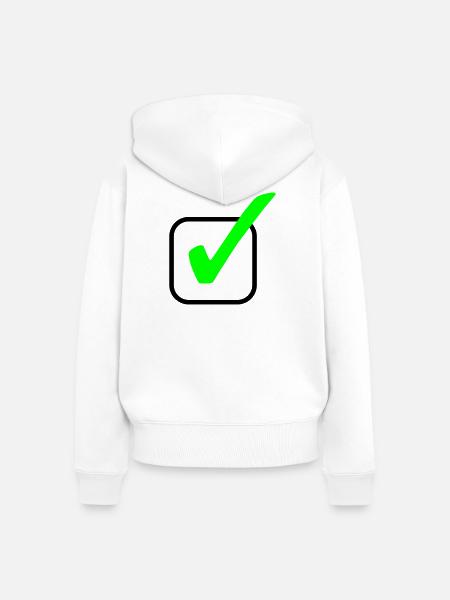 Neon-Grüner Haken Print - Frauen Premium Bio Zip Hoodie - Weiß