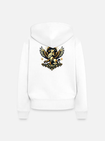 Phönix im Sternenkranz - Frauen Premium Bio Zip Hoodie - Weiß