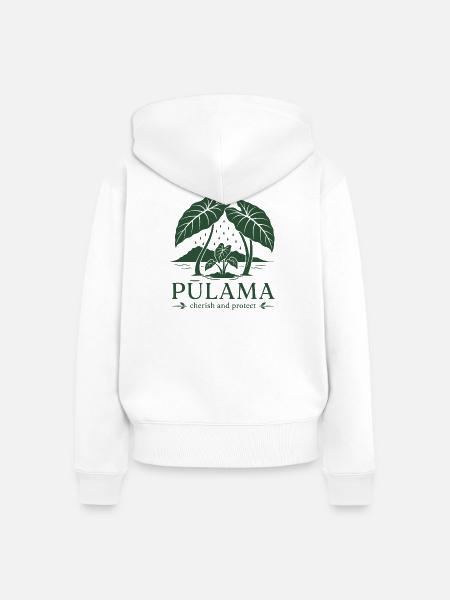 Pūlama schätzen und schützen - Frauen Premium Bio Zip Hoodie - Weiß
