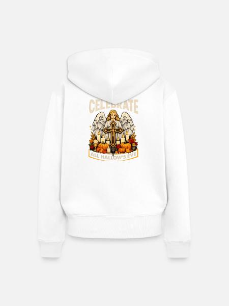 Katholischen Kirche Zu Halloween - Frauen Premium Bio Zip Hoodie - Weiß