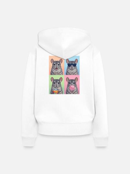 Chinchillas Chinchilla - Frauen Premium Bio Zip Hoodie - Weiß